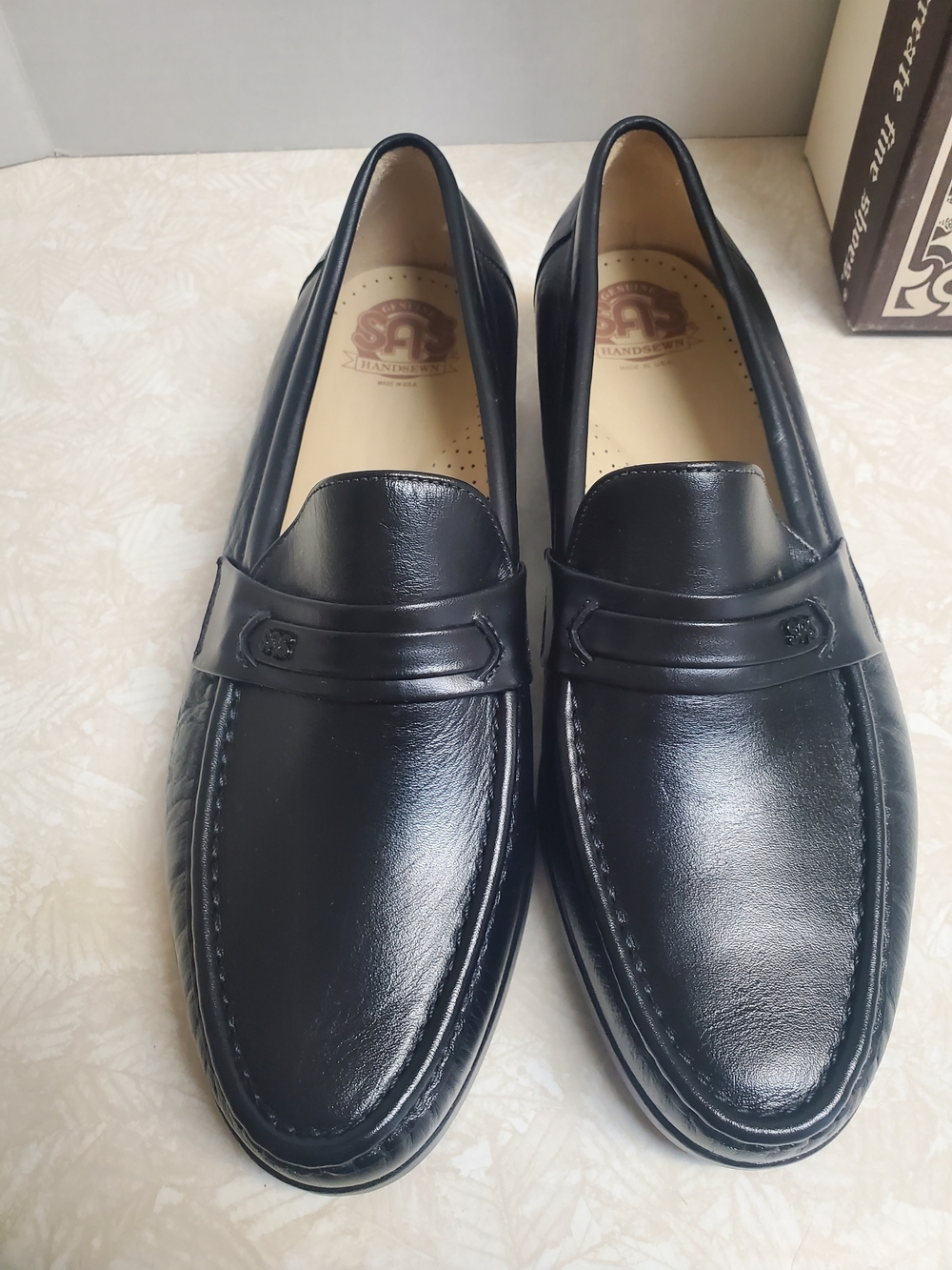 SAS Men's Black Leather Ace Penny Loafers - Picture 3 of 5